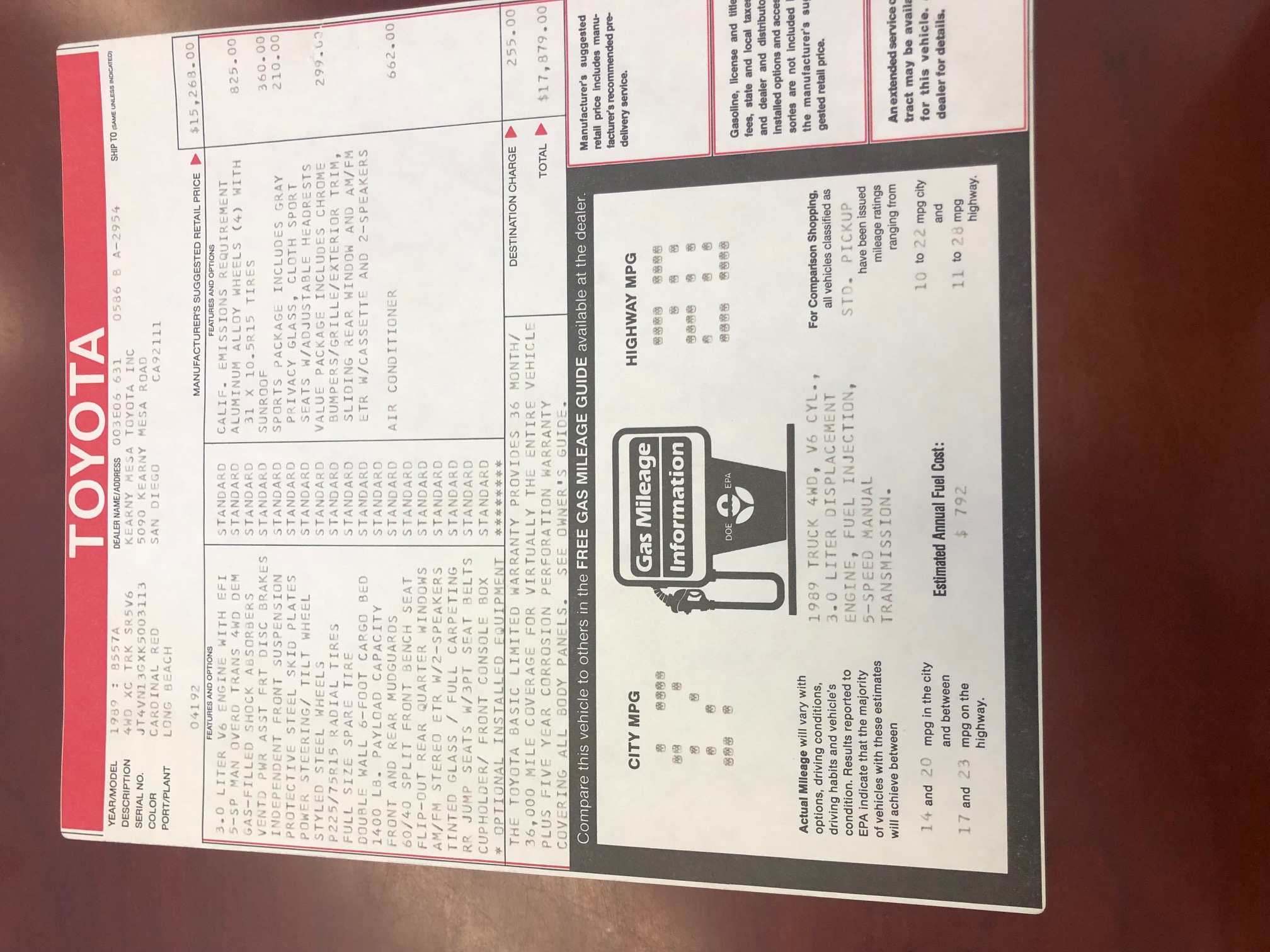 1989 Toyota Pickup-SOLD