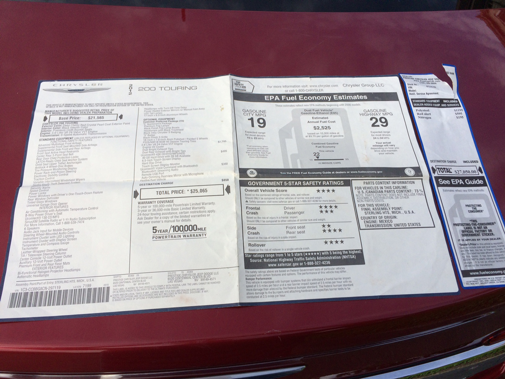 2012 Chrysler 200 S