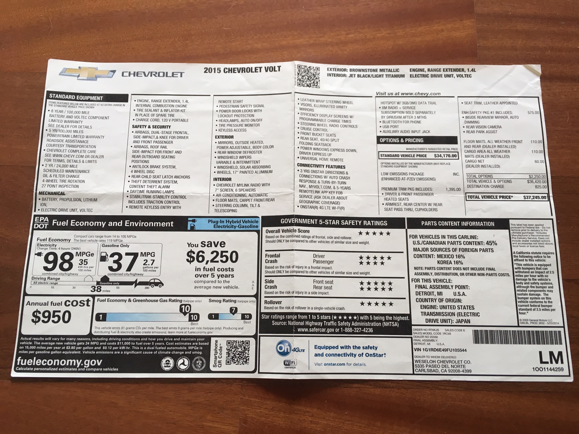 2015 Chevy Volt-SOLD