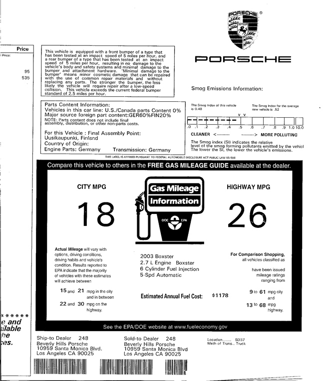 2003 Porsche Boxster - SOLD